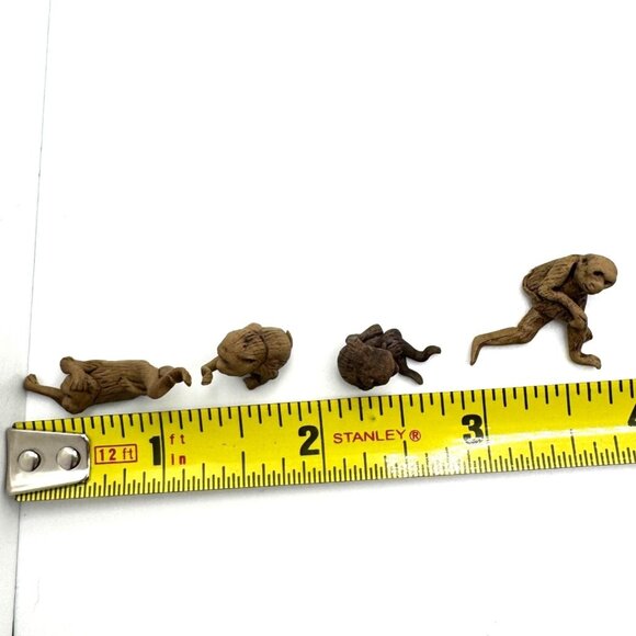 Handcrafted Miniature Clay Monkey Figurines Set Of 4 From China Vintage 3 - Picture 6 of 6